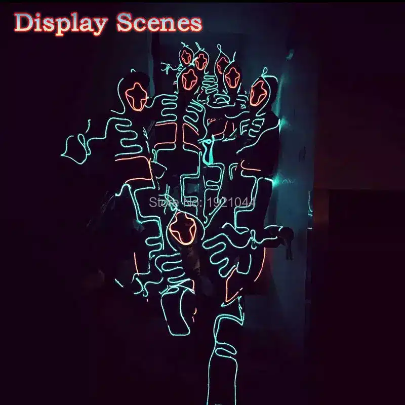 LED Suit Luminous Costumes Illuminated Glowing Hooded Men EL Clothes Cold Strip Talent Show LED Light Clothing Dance Party Decor 13