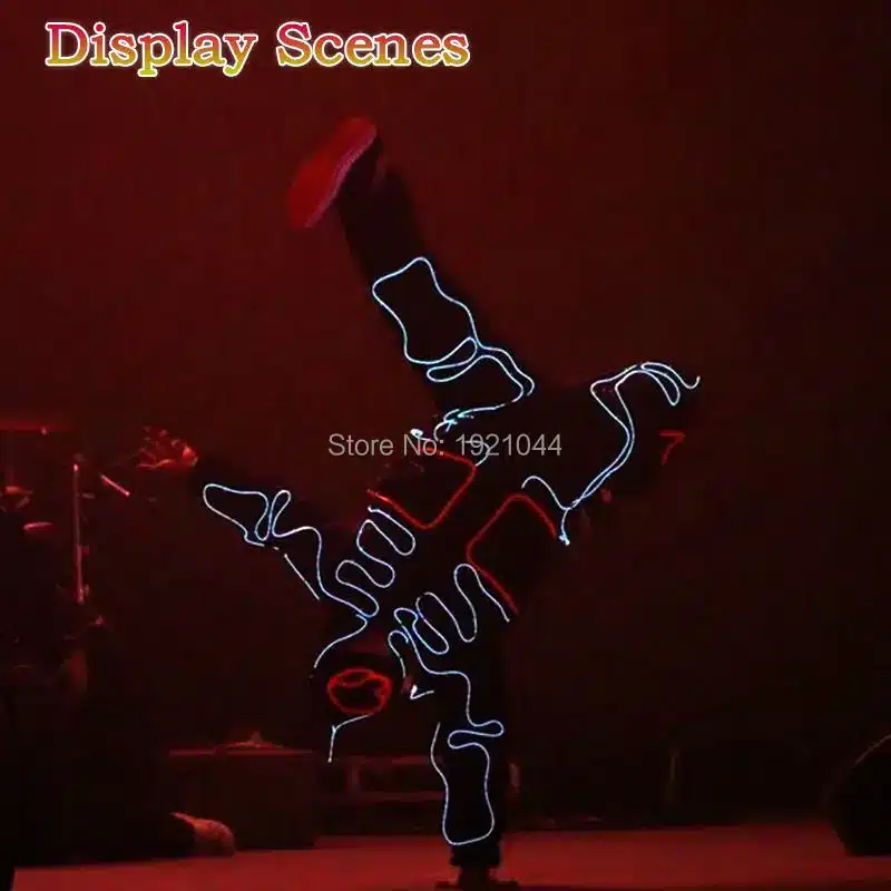 LED Suit Luminous Costumes Illuminated Glowing Hooded Men EL Clothes Cold Strip Talent Show LED Light Clothing Dance Party Decor 14