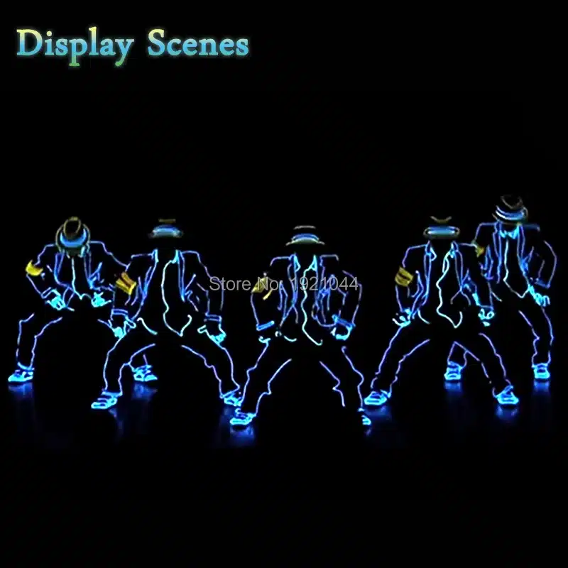 High quality EL Suits LED/EL Clothes Luminous Costumes Glowing Gloves Shoes Light Clothing Men Dance Clothes For Party Decor 34