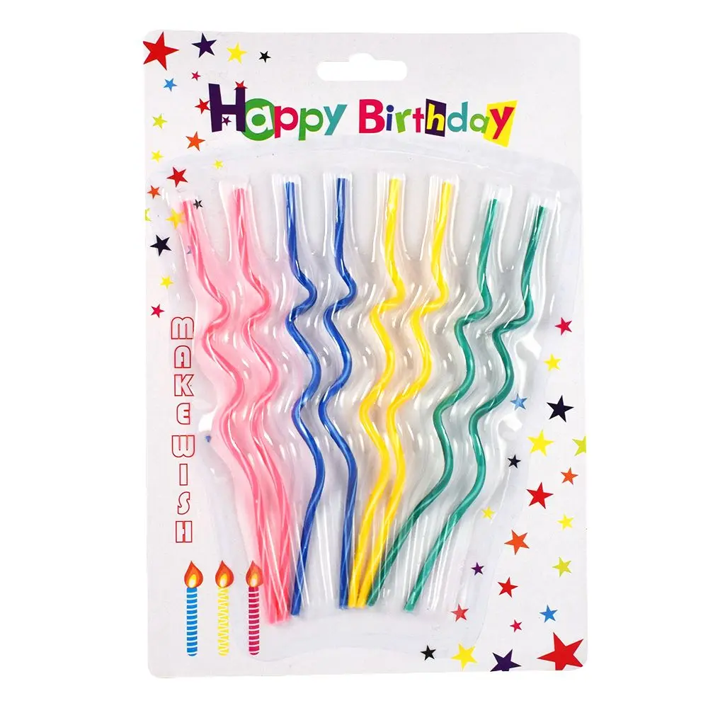 ZUCZUG 8pcs/package Creative color curve candle birthday cake candle spiral curve Wholesale 8