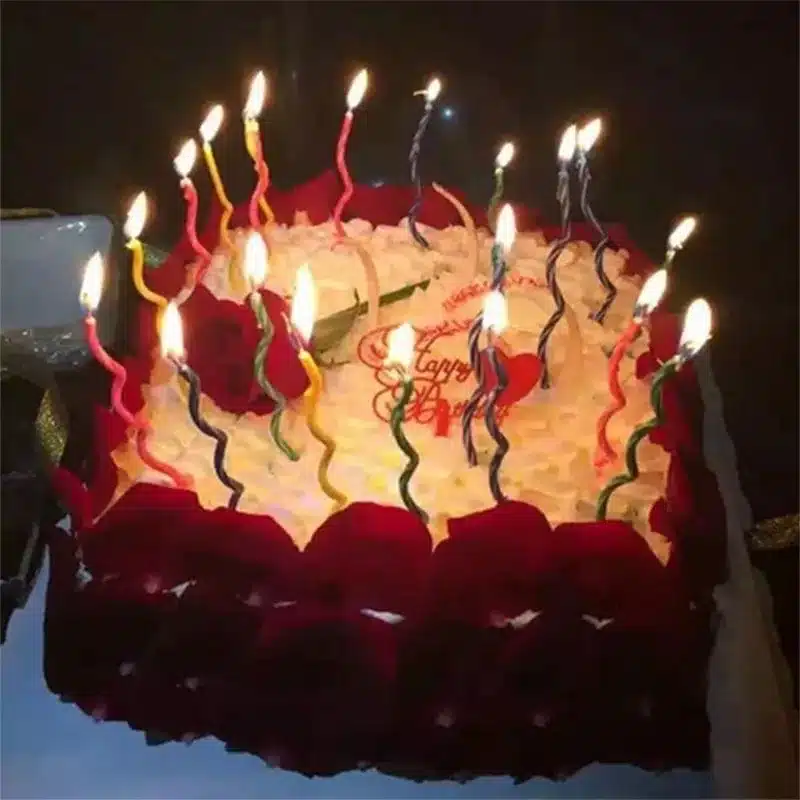 ZUCZUG 8pcs/package Creative color curve candle birthday cake candle spiral curve Wholesale 11