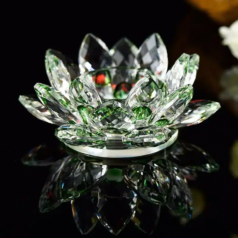 Handmade Crystal Lotus Flower Candle Holders 7 Colors Candlestick Glass Candle Stand For Table Centerpieces Home Decor 6