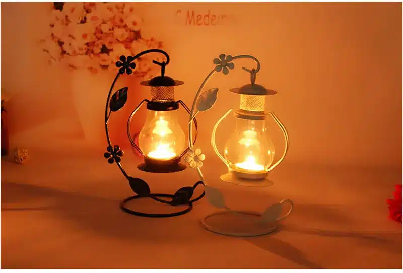 2 Colors Wedding Gift Metal Lantern Iron Candle Holder House Decoration Iron Lanterns For Candles Candle Lantern Candlestick 4