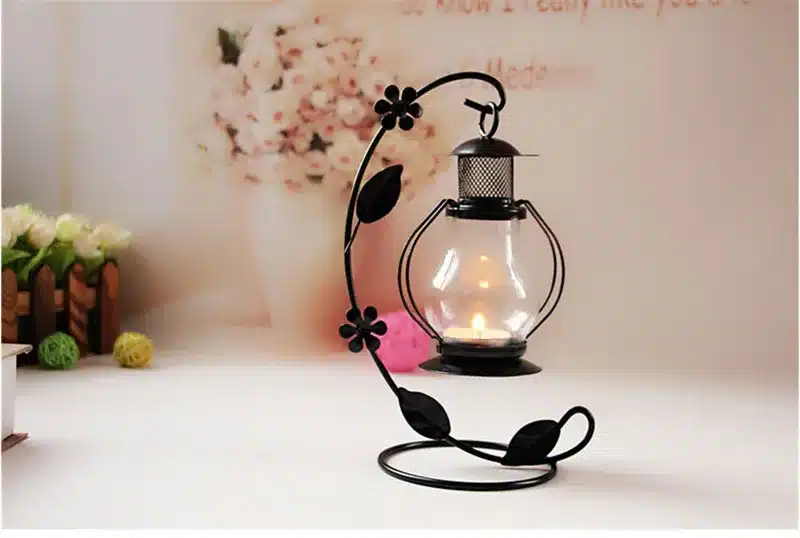 2 Colors Wedding Gift Metal Lantern Iron Candle Holder House Decoration Iron Lanterns For Candles Candle Lantern Candlestick 15
