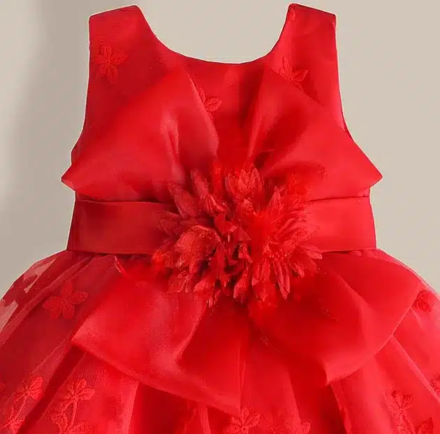 Christmas Baby Girl Dress Red Lace Flower Embroidery Kids Dresses for girls party dress vestido infantil 1-6 years 13
