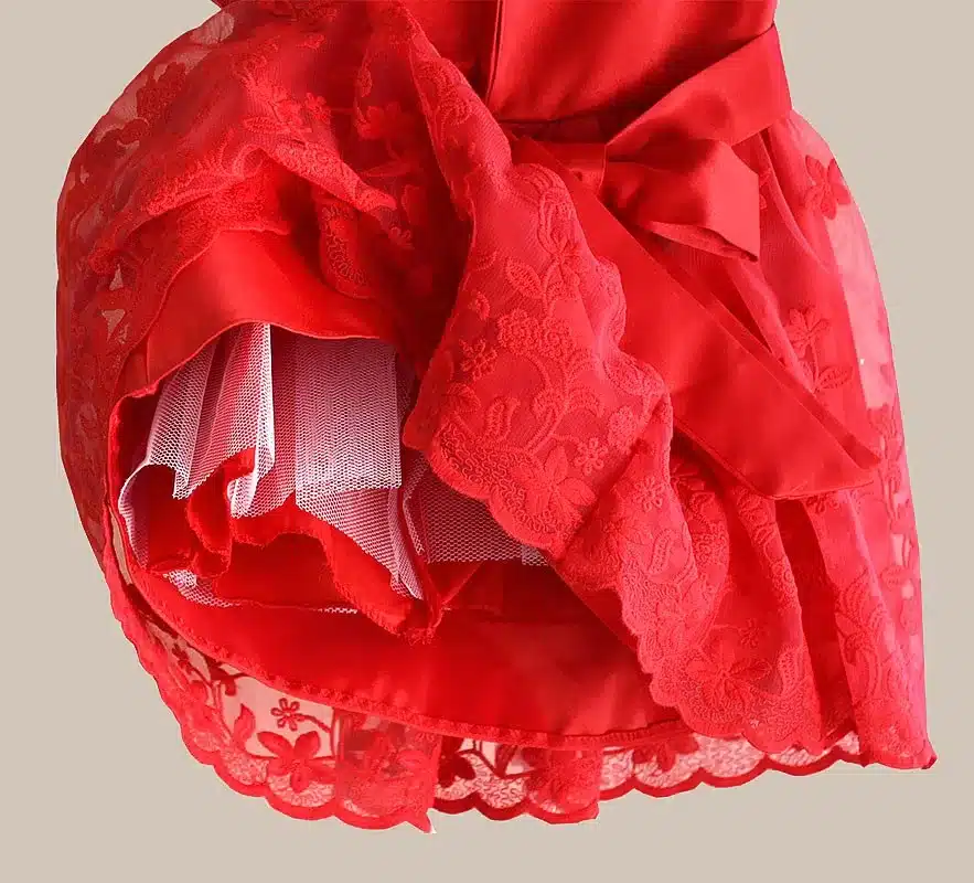 Christmas Baby Girl Dress Red Lace Flower Embroidery Kids Dresses for girls party dress vestido infantil 1-6 years 16