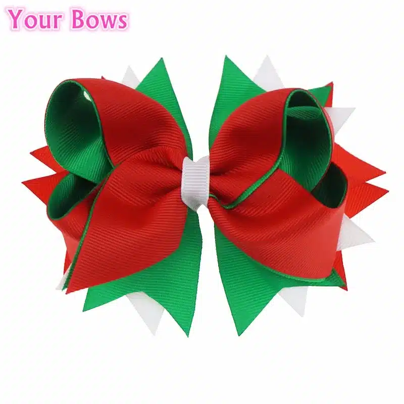 Your Bows 1PC 5Inches Girls Hair Bows Christmas Gife Boutique Bows For Girls Bows Hair Pins Kids Hair Accessories 12