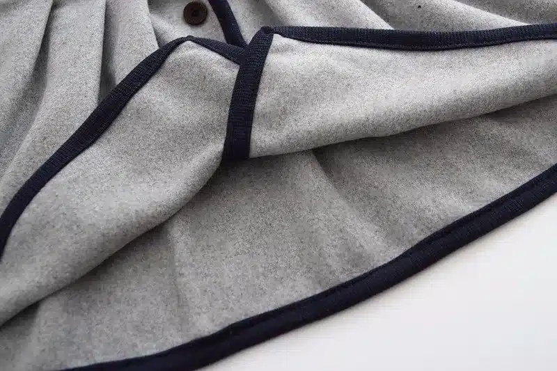 Retail Girl's Winter Wool Dress Grey Black Button Tank Dress For Girls Elegant Fall Garments Girls Dress Christmas Gift 12