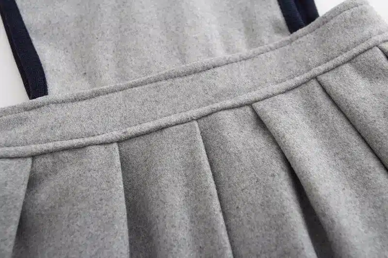 Retail Girl's Winter Wool Dress Grey Black Button Tank Dress For Girls Elegant Fall Garments Girls Dress Christmas Gift 14