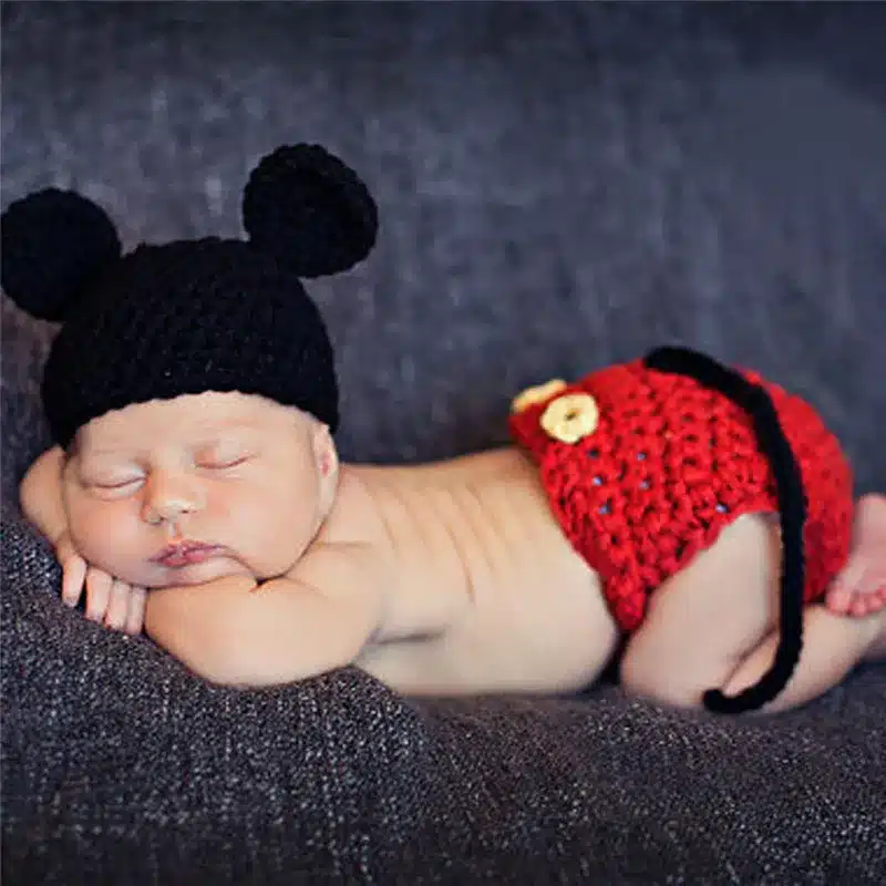 Baby Hat for Girls Children Newborn Photography Props Accessories Crochet Knit Christmas Children's Hats Photo Props Baby Caps 15