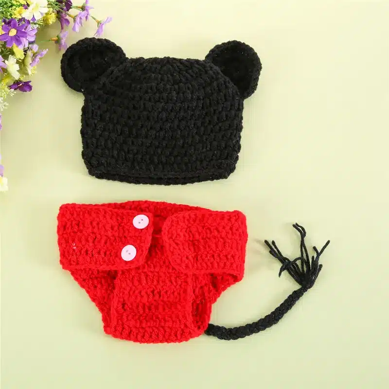 Baby Hat for Girls Children Newborn Photography Props Accessories Crochet Knit Christmas Children's Hats Photo Props Baby Caps 16