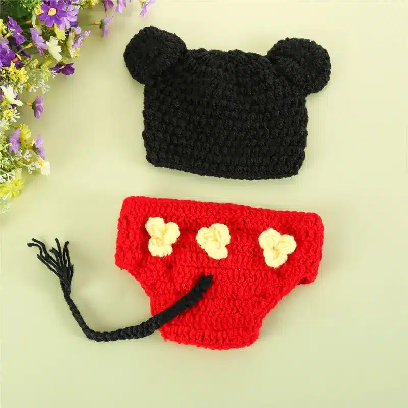 Baby Hat for Girls Children Newborn Photography Props Accessories Crochet Knit Christmas Children's Hats Photo Props Baby Caps 17