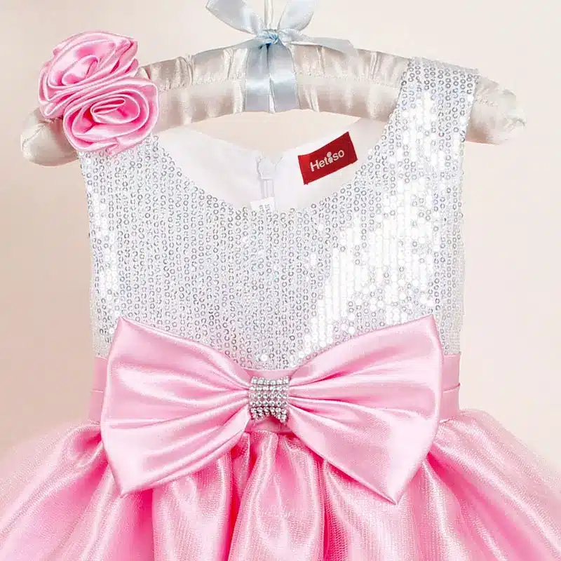 New Christmas Flower Girl Dresses Hot Red Sequin Big Bow Baby Party Dress for wedding vestidos infantis 0-4 years 14