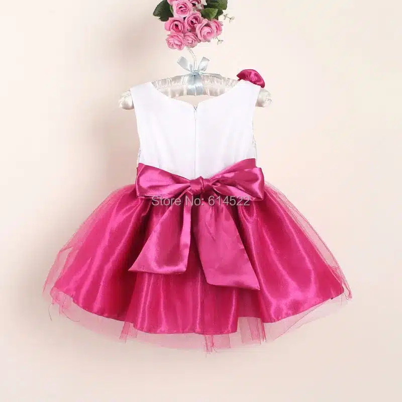 New Christmas Flower Girl Dresses Hot Red Sequin Big Bow Baby Party Dress for wedding vestidos infantis 0-4 years 19