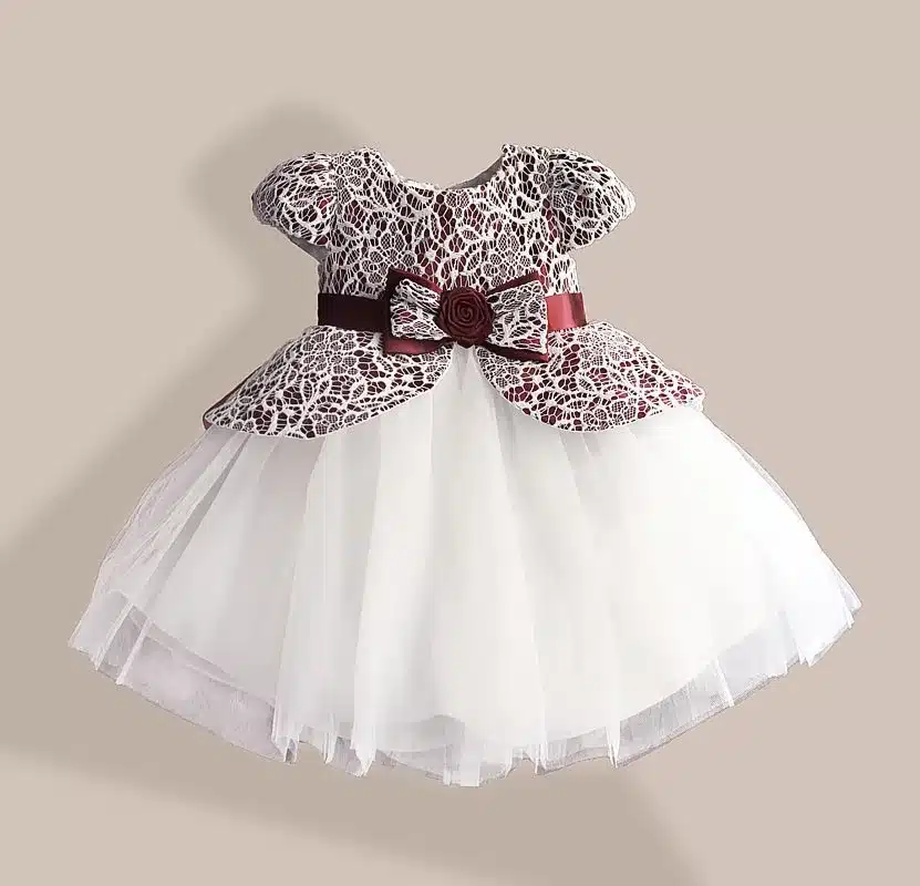 Lace Flower Girl Dress TUTU style Silk Belt Princess Kids Dresses 3 colors leopard Girls Party Dress for 1-6T 11