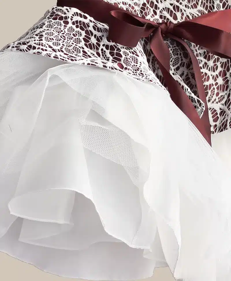 Lace Flower Girl Dress TUTU style Silk Belt Princess Kids Dresses 3 colors leopard Girls Party Dress for 1-6T 15