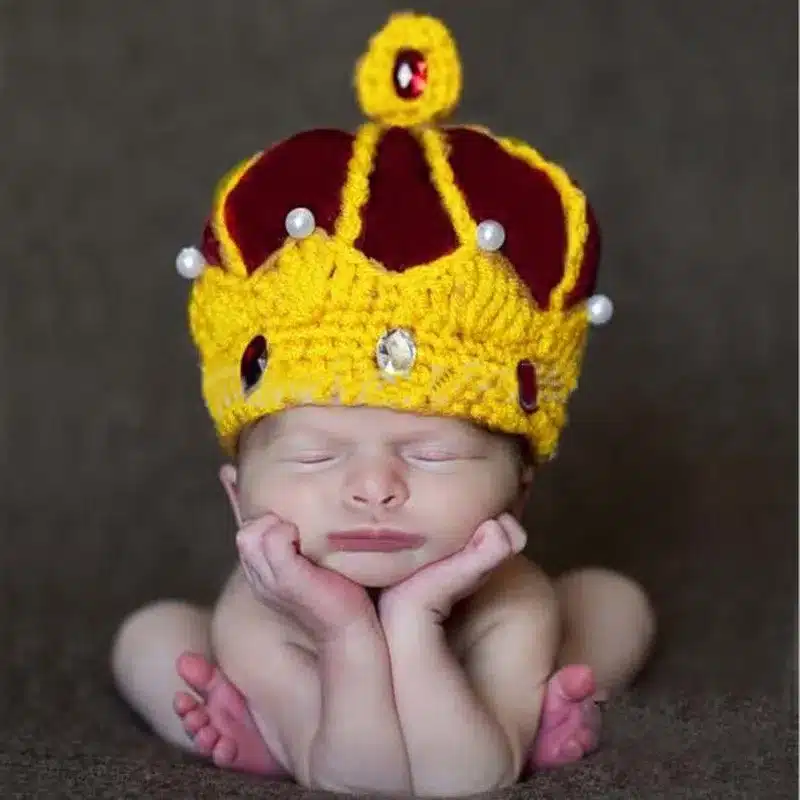 Brand New Newborn Cute Infant Hand-woven Baby Supplies Christmas 0-3 months Wool Cap Best Photography Hat Serving P rince C rown 1