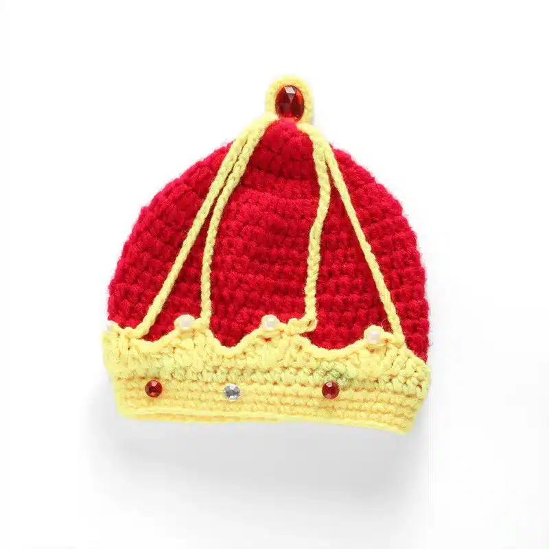 Brand New Newborn Cute Infant Hand-woven Baby Supplies Christmas 0-3 months Wool Cap Best Photography Hat Serving P rince C rown 2