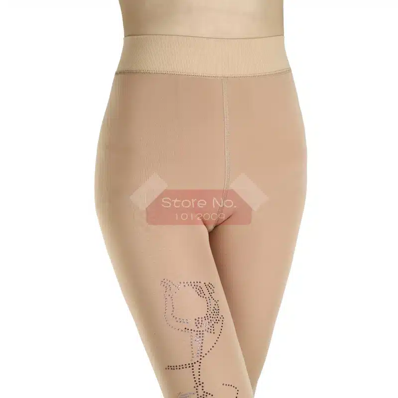 Child Free Size Ice Skating Figure Skating Socks Pantyhose Stockings With Shoes Cover Turning Skater Rhinestone Pantynose Pants 3