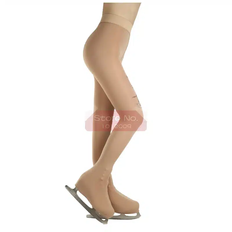 Child Free Size Ice Skating Figure Skating Socks Pantyhose Stockings With Shoes Cover Turning Skater Rhinestone Pantynose Pants 6