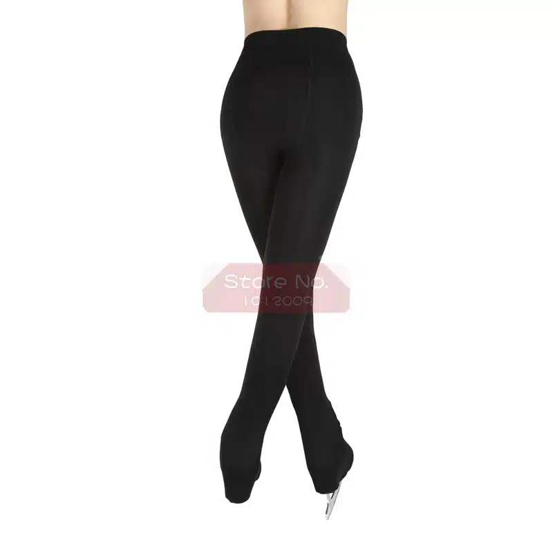 Child Free Size Ice Skating Figure Skating Socks Pantyhose Stockings With Shoes Cover Turning Skater Rhinestone Pantynose Pants 14