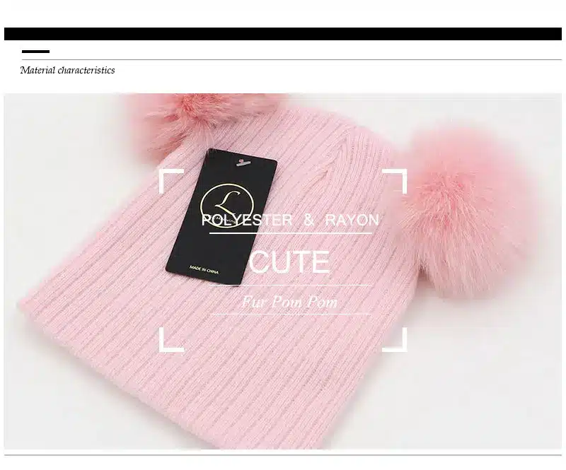 2016 New Cute Baby Girls Boys Beanie Cotton Winter Hats With 2 Real Fox Fur Pompom Kids Beanies Winter Knitted Baby Custome Caps 11