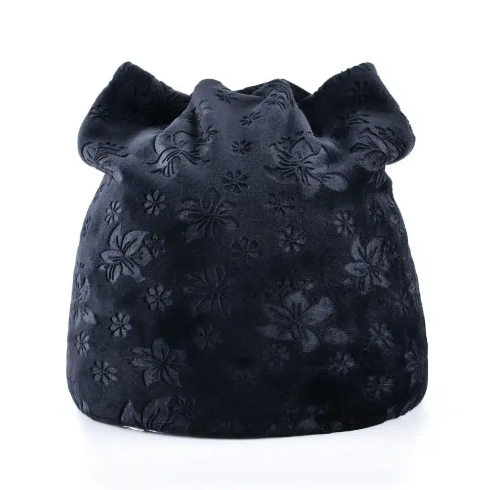 TQMSMY Autumn Warm Winter Hat For Women Cat Ears Skullies Beanie Hats with Ear Flaps Caps Ladies Flower printing Beanies TMDH07 16