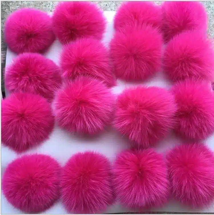 5pcs/lot 8cm Natural Real Fox Fur Ball Pom Pom Fluffy Genuine Fur Pompom DIY Winter Hat Skullies Beanies Knitted Cap Pompoms f86 8