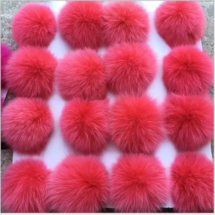 5pcs/lot 8cm Natural Real Fox Fur Ball Pom Pom Fluffy Genuine Fur Pompom DIY Winter Hat Skullies Beanies Knitted Cap Pompoms f86 12
