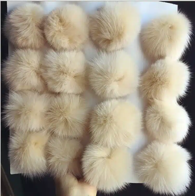 5pcs/lot 8cm Natural Real Fox Fur Ball Pom Pom Fluffy Genuine Fur Pompom DIY Winter Hat Skullies Beanies Knitted Cap Pompoms f86 24