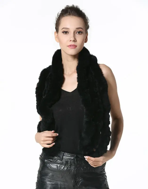 High Quality Fashion Womens Knitted Rex Rabbit Fur Scarves Natural Fur Neckerchief Winter Real Fur Long Wraps 118cm LX00520 36