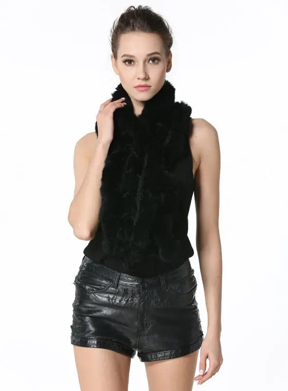 High Quality Fashion Womens Knitted Rex Rabbit Fur Scarves Natural Fur Neckerchief Winter Real Fur Long Wraps 118cm LX00520 40