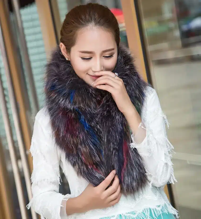 New Arrival Women Winter Scarves Multicolor Real Silver Fox Fur Long Scarf New Style Natural Fox Fur Wraps Winter YH115 12
