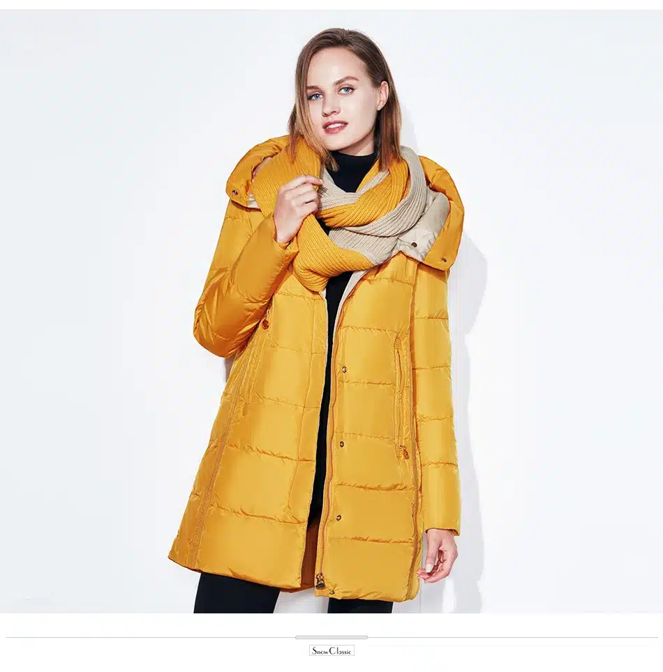SnowClassic winter jacket women free scarf thick coats female warm parka outwear slim soft solid long jackets high quality 2017 16