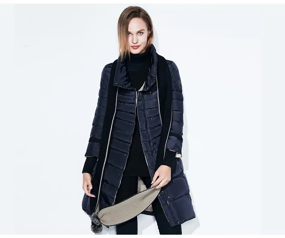 SnowClassic winter jacket women free scarf Slim Coats Female Warm Parka thick Outwear soft bio down Padded Regular long jackets 13