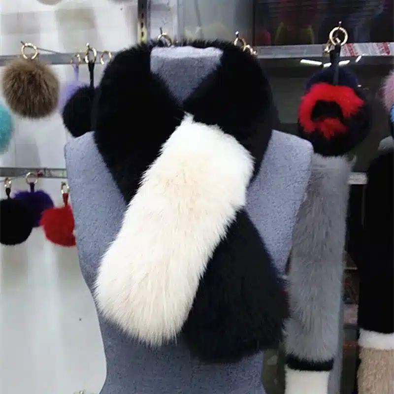 2016 New Fox Scarf Wool Fashion Fox Fur Scarf Winter Fur Scarf ColorScarf Warm Fur Poncho CapeFur Poncho Cape Scarf Winter Women 12