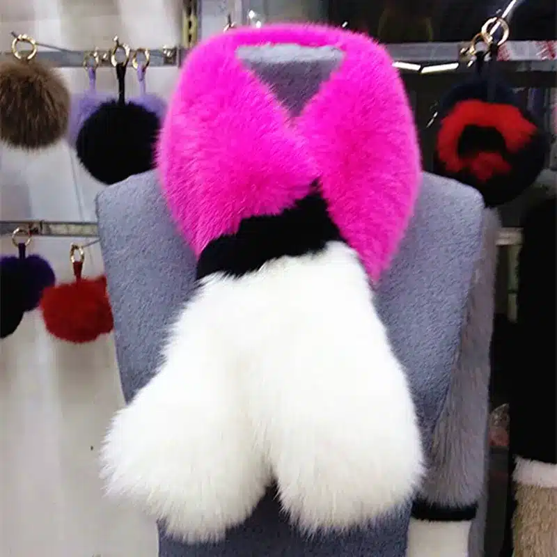 2016 New Fox Scarf Wool Fashion Fox Fur Scarf Winter Fur Scarf ColorScarf Warm Fur Poncho CapeFur Poncho Cape Scarf Winter Women 14