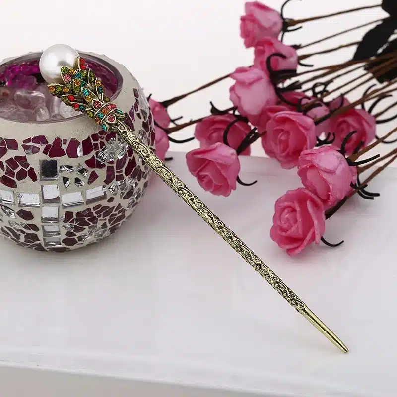 Vintage Simulated Pearl Hair Sticks For Bride Crystal Rhinestone Hairpin Hair Accessories Jewelry 18
