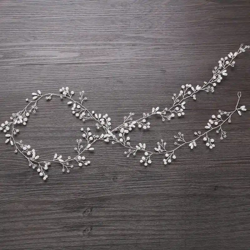 Jonnafe Fashion Extra Long Hair Vine Bridal Headband Pearls Wedding Hair Jewelry Accessories Headwear Women Handmade Headbands 12
