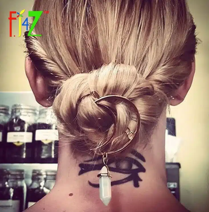 F.J4Z New Hot Fashion Silver Moon Natural Crystal/Stone/Opal Hair Clips for Women Hair Jewelry pinza de pelo 1