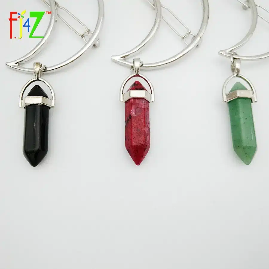 F.J4Z New Hot Fashion Silver Moon Natural Crystal/Stone/Opal Hair Clips for Women Hair Jewelry pinza de pelo 10