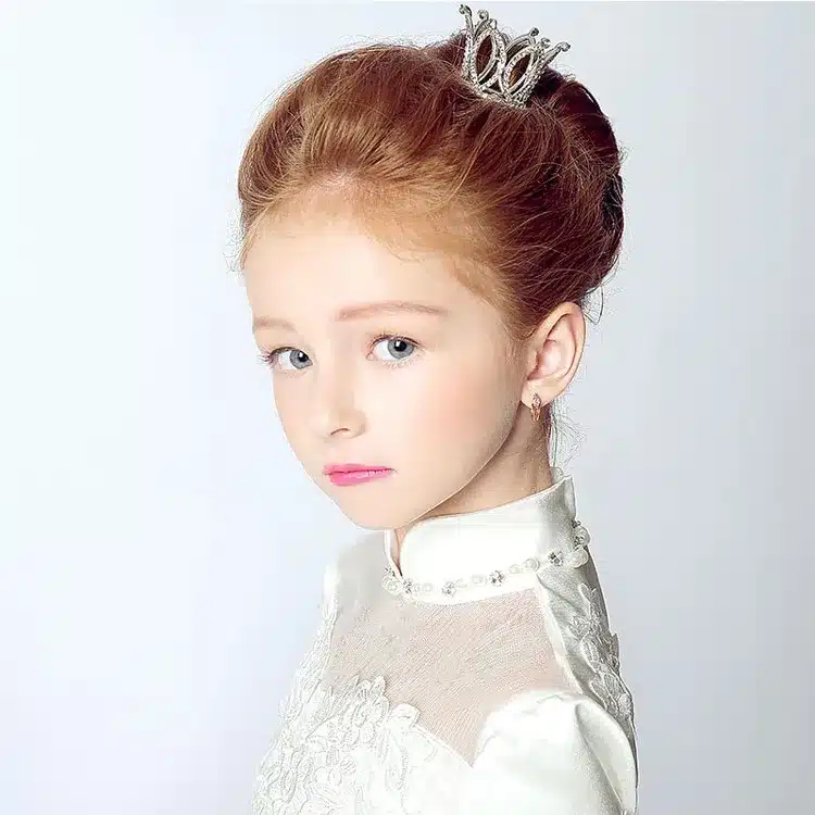 Small Girls Crown Tiara Hair Combs Clear Stone Crystal Mini Tiara Hair Accessories Jewelry 12