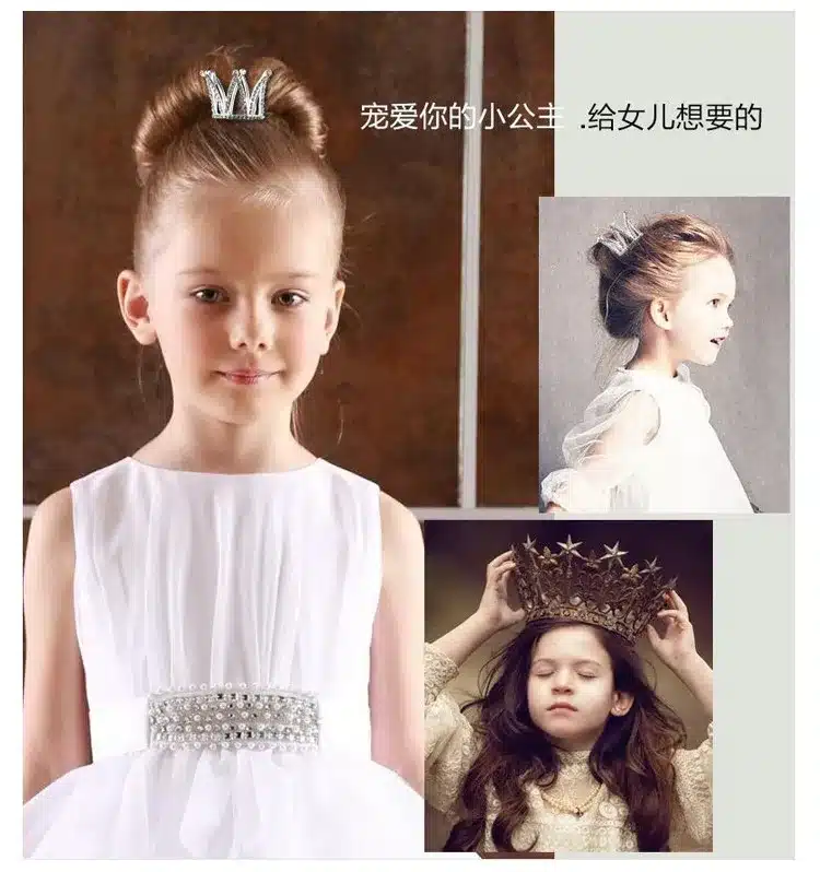 Small Girls Crown Tiara Hair Combs Clear Stone Crystal Mini Tiara Hair Accessories Jewelry 17