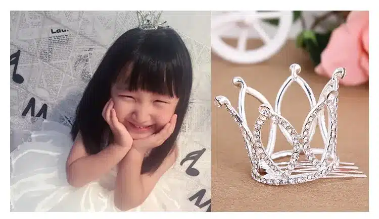 Small Girls Crown Tiara Hair Combs Clear Stone Crystal Mini Tiara Hair Accessories Jewelry 23