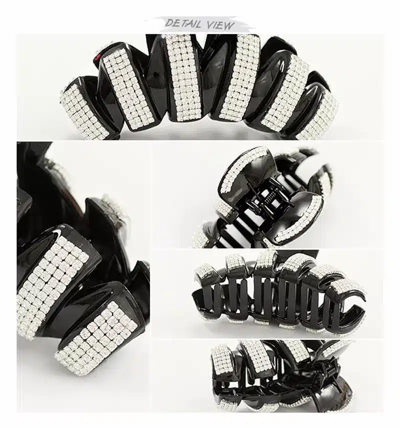 Korean Hot Fashion Large Acrylic Full Crystal Rhinestone Hair Claw Clip For Women Hair Accessories Girls Hair Jewelry Headwear 1