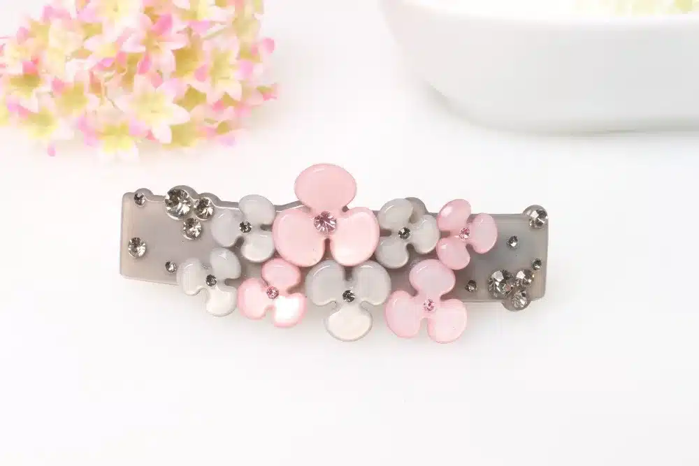 Promotion Ornament petal Rhinestone hair barrette clips delicate acrylic hair pins fashion jewelry women accessories SA003 16