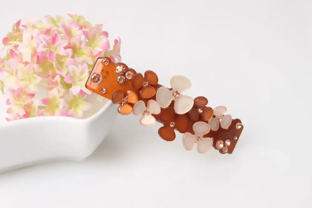 Promotion Ornament petal Rhinestone hair barrette clips delicate acrylic hair pins fashion jewelry women accessories SA003 25