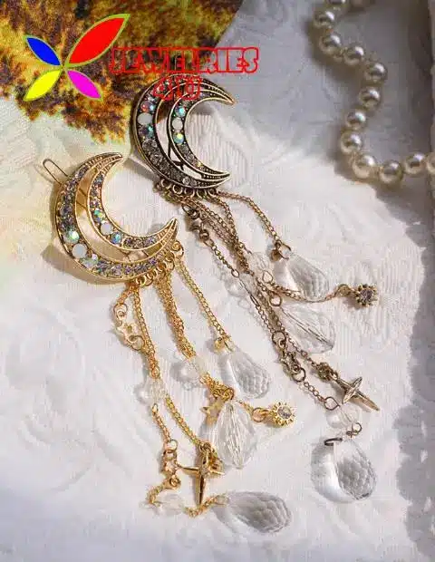 2016 Fashion Vintage Luxury Rhinestone Moon Crystal Drop Charms Hair Clips Hairgrip for Women Jewelry Accessories pinzas de pelo 13