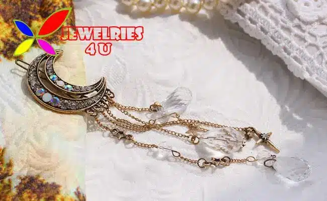 2016 Fashion Vintage Luxury Rhinestone Moon Crystal Drop Charms Hair Clips Hairgrip for Women Jewelry Accessories pinzas de pelo 17