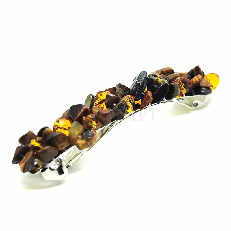 Natural Stone Hair Rock Crystal Tiger eye Handmade Woven Hair Wear & Hearwear Jewelry & Headwear for girls & Women 24